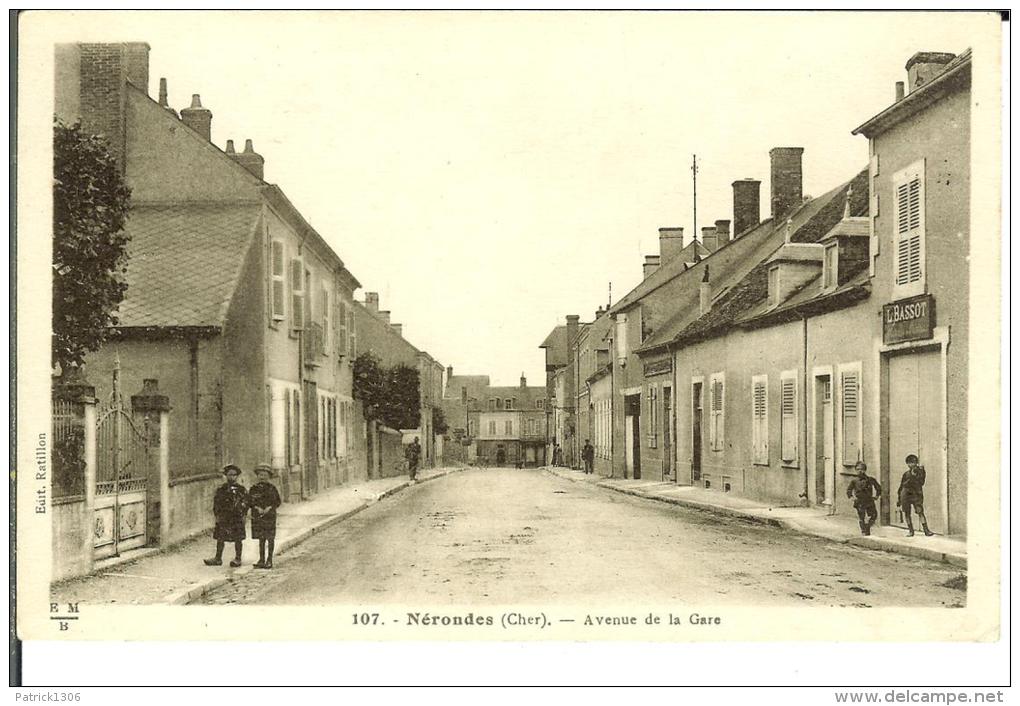 CPA  NERONDES, Avenue De La Gare, Enfants  6516 - Nérondes