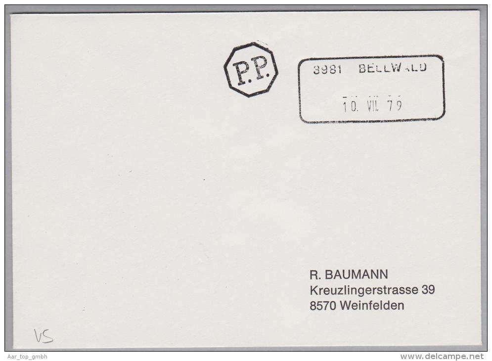 Heimat VS Bellwald 3981 1979-07-10 Aushilfsstempel Auf Sammlerbrief - Lettres & Documents