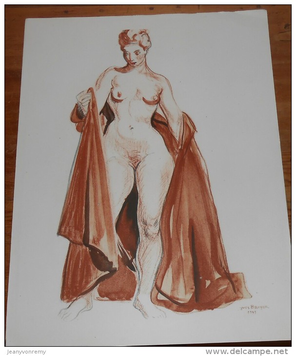 Brayer. Femme Drapée (Sanguine) Belle Reproduction De Nu. 1946. - Stiche & Gravuren