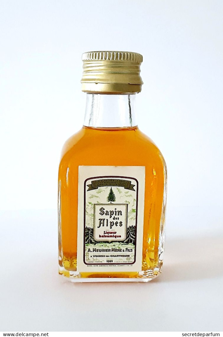 Mignonnette  Liqueur Sapin Des Alpes En Verre 5 CL - Miniatures