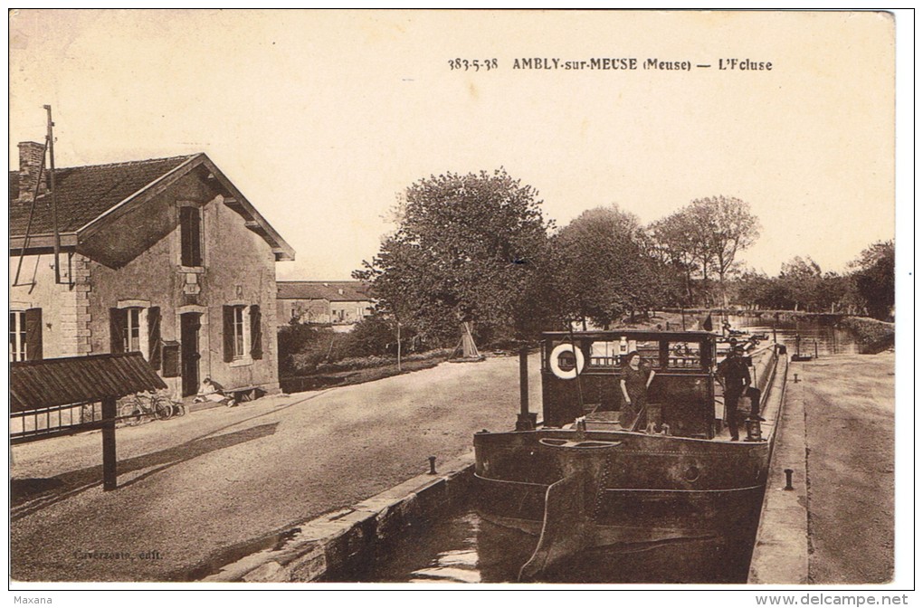 CP55A- AMBLY-sur-SEINE - La Péniche Dans L'écluse - Other & Unclassified