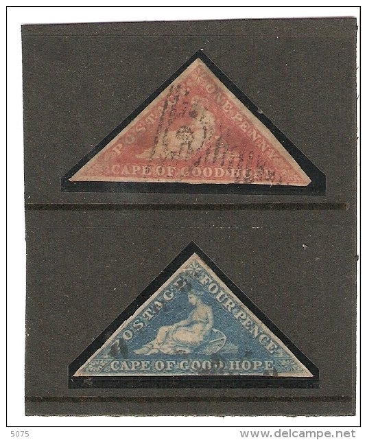 1853 Cape Of Good Hope Yvert No 1+2 Obl - Cape Of Good Hope (1853-1904)