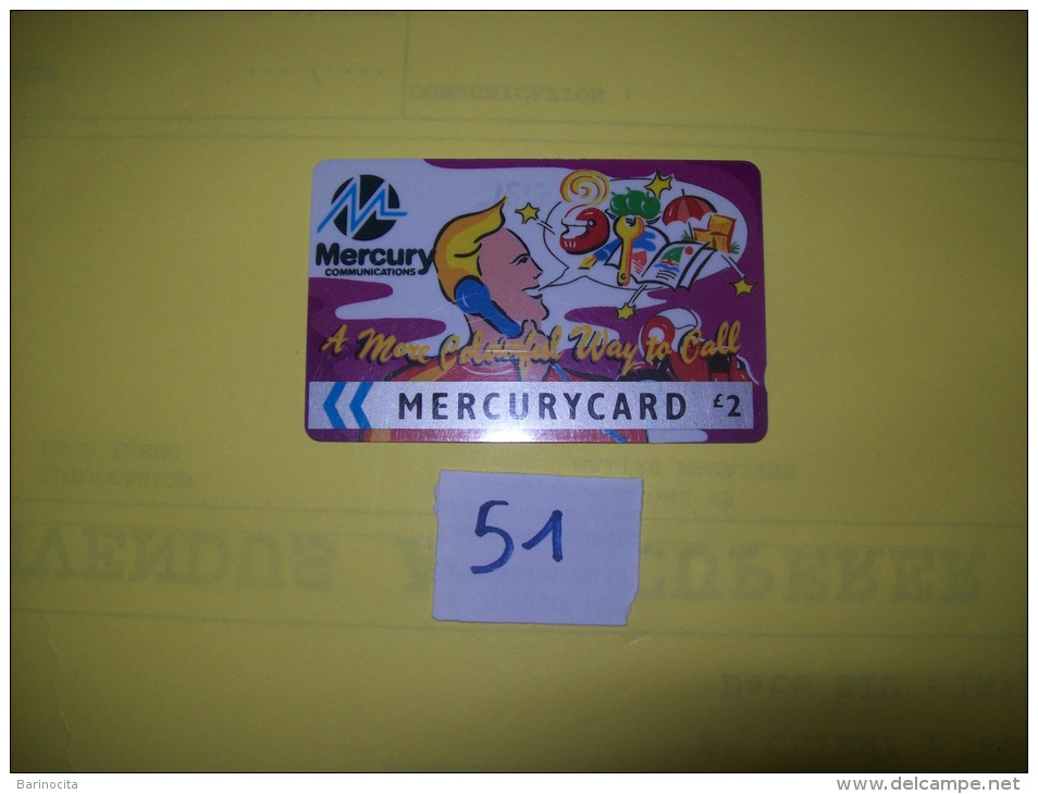 MERCURY CARDS  - A More Colorful Way To Call  - £2  - Voir Photo (51) - [ 4] Mercury Communications & Paytelco