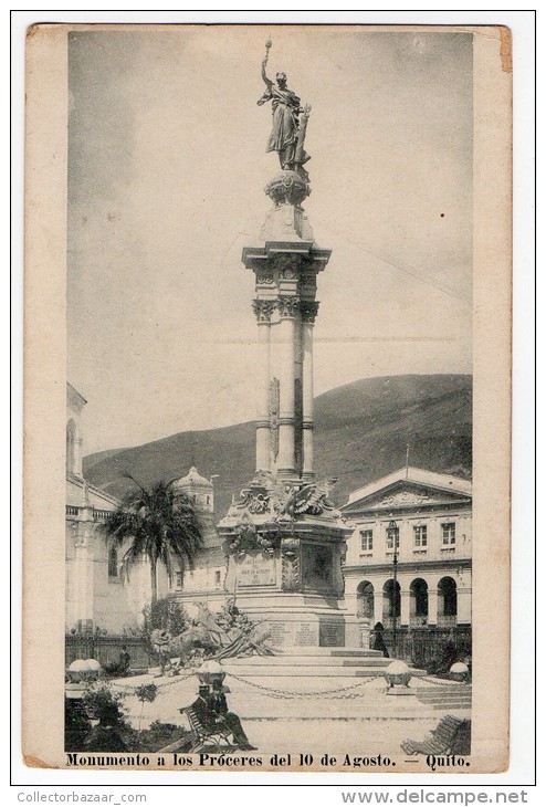 ECUADOR MONUMENTO A LOS PROCERES DEL 10 DE AGOSTO TARJETA POSTAL  C1900 Original Postcard Cpa Ak (W3_2918) - Ecuador