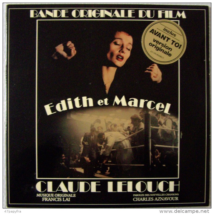 EDITH PIAF AZNAVOUR C LELOUCH Francis LAI Double LP BOF Edith & Marcel Avant Toi - Nueva Era (New Age)