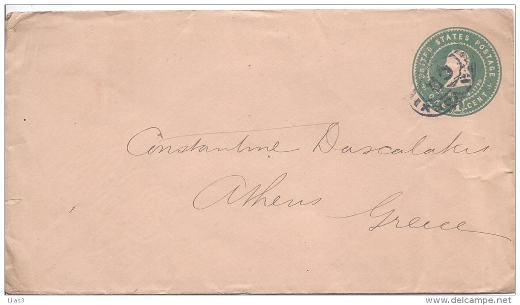 1c Bleu Cachet Ovale New York NY CR Pour Athènes En Grèce - 1901-20