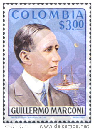 Ref. 177689 * MNH * - COLOMBIA. 1975. CENTENARY OF THE BIRTH OF GUGLIELMO MARCONI . CENTENARIO DEL NACIMIENTO DE GUGLIEL - Colombia