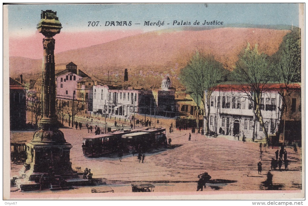 DAMAS (Syrie) Merdjé - Palais De Justice - TRAMWAYS - VOIR 2 SCANS - Siria