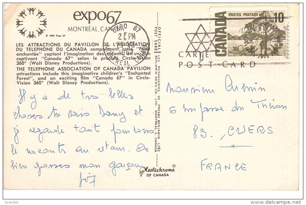 CANADA - MONTREAL - EXPO 67 - ATTRACTIONS DU TELEPHONE - VOYAGEE - CACHET EXPO - 1967. - Montreal