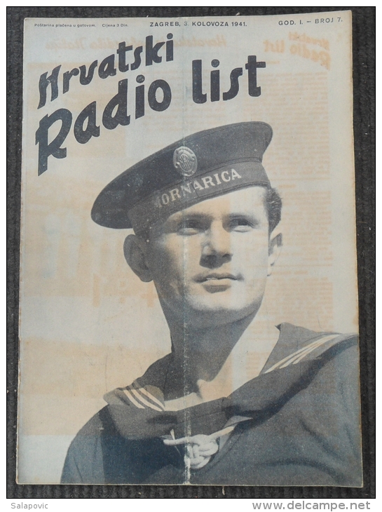 HRVATSKI RADIO LIST, NDH BROJ 7, 1941 WW2 - CROATIA NAVY - NDH MORNARICA NDH MORNAR Kroatien Kriegsmarine Marine - Autres & Non Classés