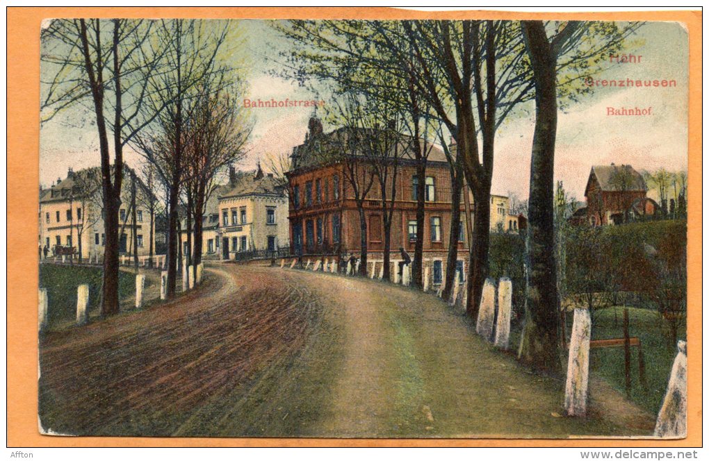 Hohr Grenzhausen Bahnhof & Bahnhostrasse 1905 Postcard - Hoehr-Grenzhausen