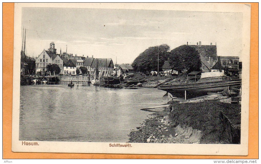 Husum Schiffswerft 1910 Postcard - Husum