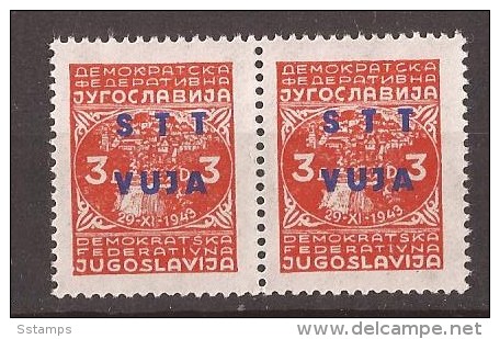 TRIESTE B ITALIA JUGOSLAVIJA UHRMARKE 476 Zb Pap-DUENN NICHT IM KATALOG MIT UEBERDRUCK RRR - Mint/hinged