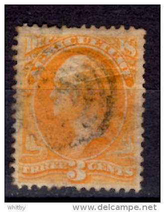 U.S.A. 1873 3 Cent Department Of Agriculture Issue #O3  Target Cancel - Officials