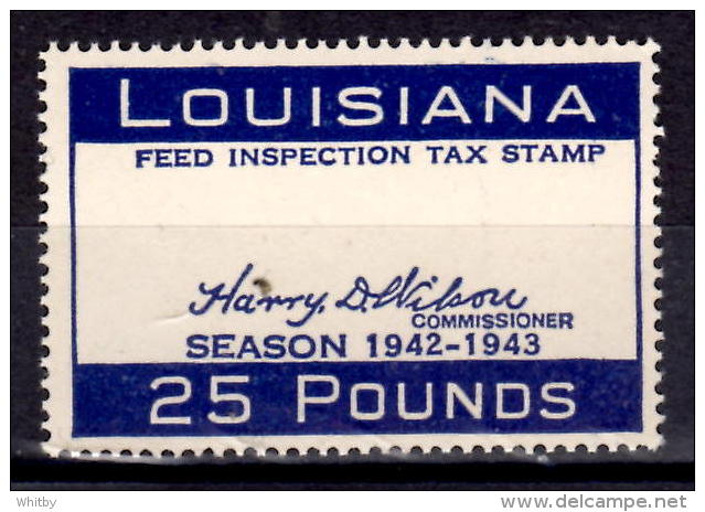 U.S.A. 1942 25 Pound Louisiana Feed Inspection Stamp - Steuermarken