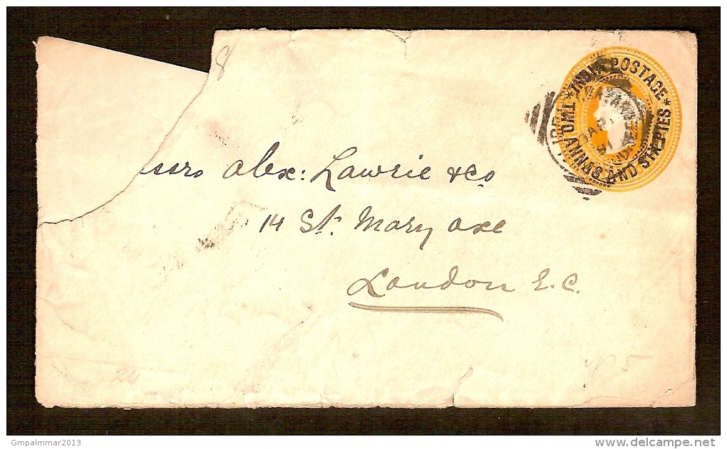 INDIA INDE LETTER SEND TO LONDON IN 1891 With RARE Postmark 'look Scan 2) ! - 1882-1901 Empire