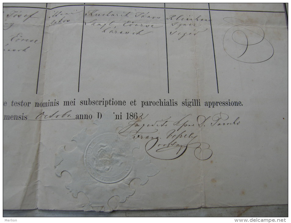 Old Paper - Slovakia - Bratislava - Posonii - Károl Hamacek - Hamacsek - Eörzse Drescher  1862 DC3.7 - Naissance & Baptême