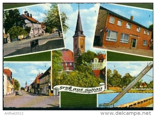 Soltau MB Poststraße Wilhelmstraße Schwimmbad Böhmenwald Gasthaus Dehning 70er - Soltau