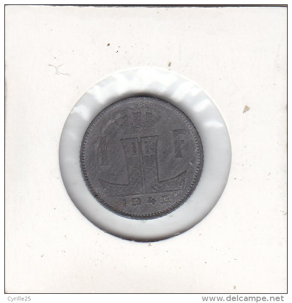 1 FRANC Zinc Léopold III 1945 FL/FR - 1 Franc