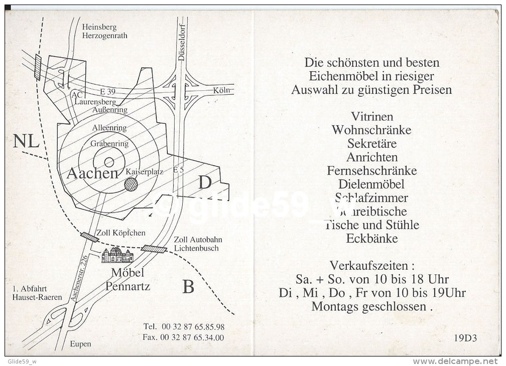 HAUSET (Raeren) - Möbel Pennartz (Carte Postale Publicitaire Pliable) - Raeren