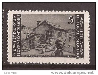 1945 JUGOSLAVIJA ITALIJA SLOVENIJA ISTRIA LITORALE  MANUFACTURA   PERF- 12  MNH - Jugoslawische Bes.: Slowenische Küste