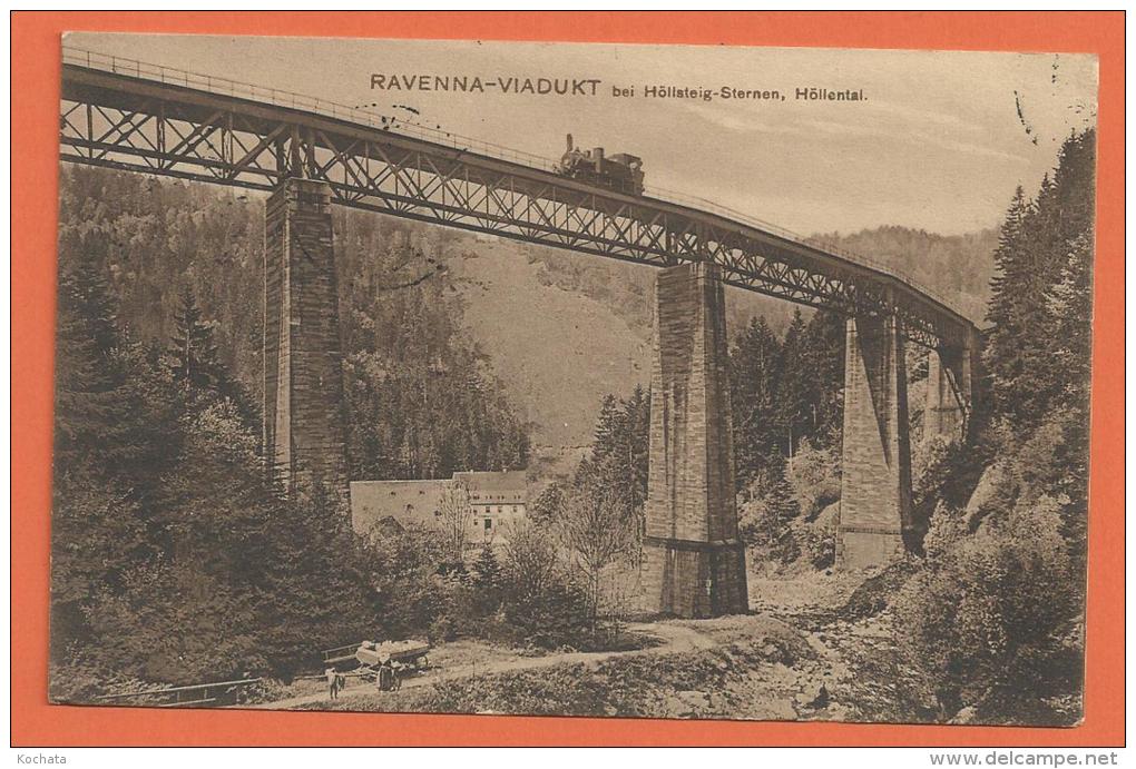 FEL169, Ravenne - Viadukt Bei Höllsteig - Sternen, Höllental,Train,  Circulée 1914 - Höllental