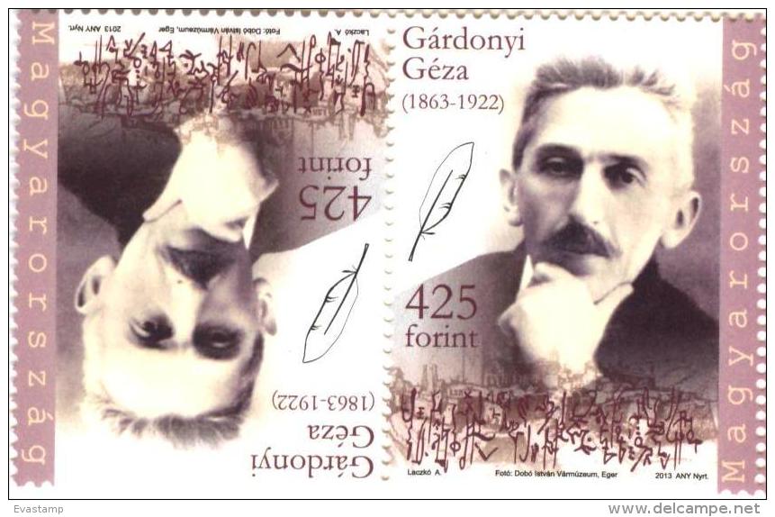 HUNGARY-2013. Writer Géza Gárdonyi, 150th Anniversary Of His Birth In Tete-Beche Pair MNH !!! - Nuovi