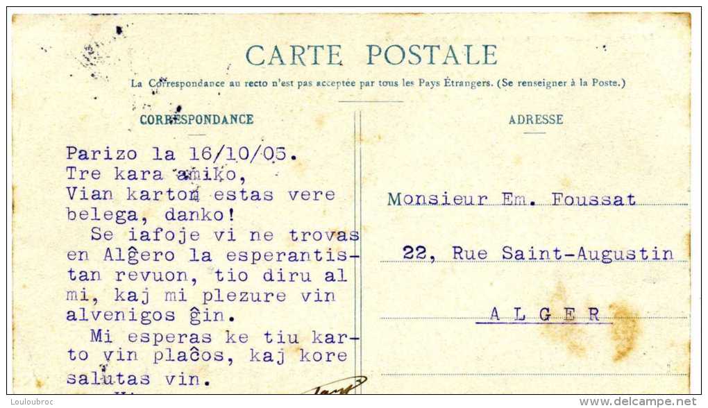 CARTE ECRITE EN ESPERANTO PARIS  PALAIS BOURBON - Esperanto