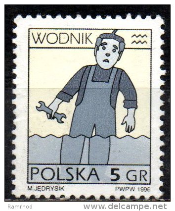 POLAND 1996 Signs Of The Zodiac - 5g. - Workman In Water (Aquarius)  MNG - Nuevos