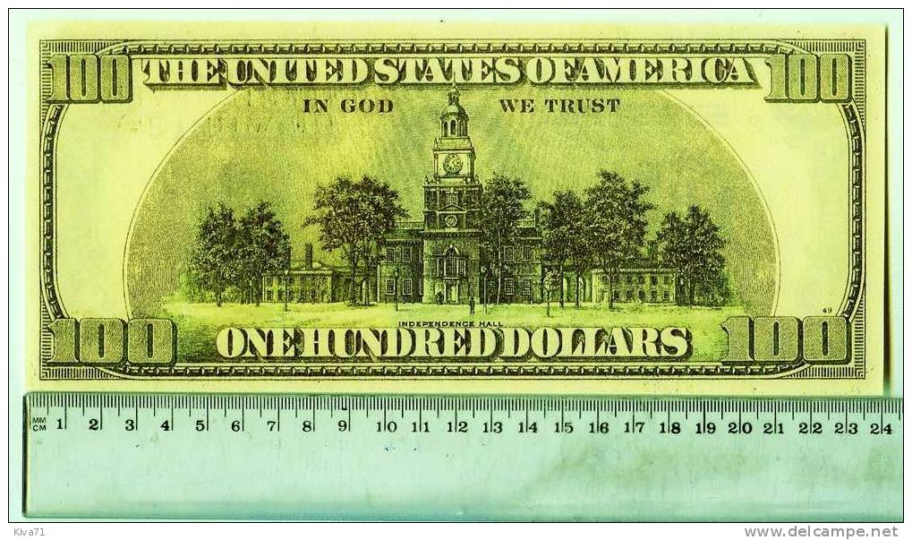 500 Dollars  "THE UNITED STATES OF AMERICA" Très Grand Billet Fictif - Verzamelingen