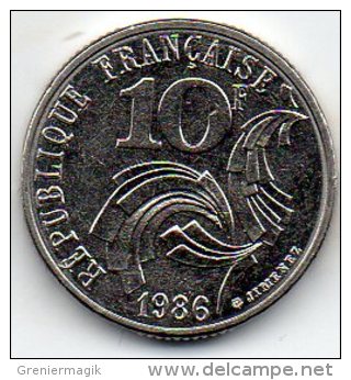 France - 10 Francs 1986 Jimenez  - Variété : Bretagne Touchant Le Listel - TTB/SUP - Varietà E Curiosità