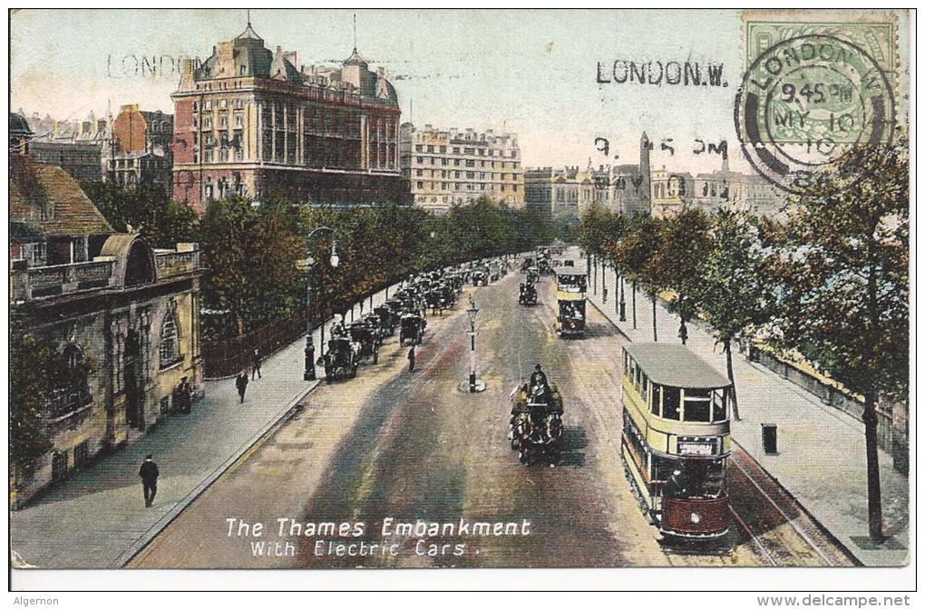 8449 - London  The Thames Embankment With Electric Cars - River Thames