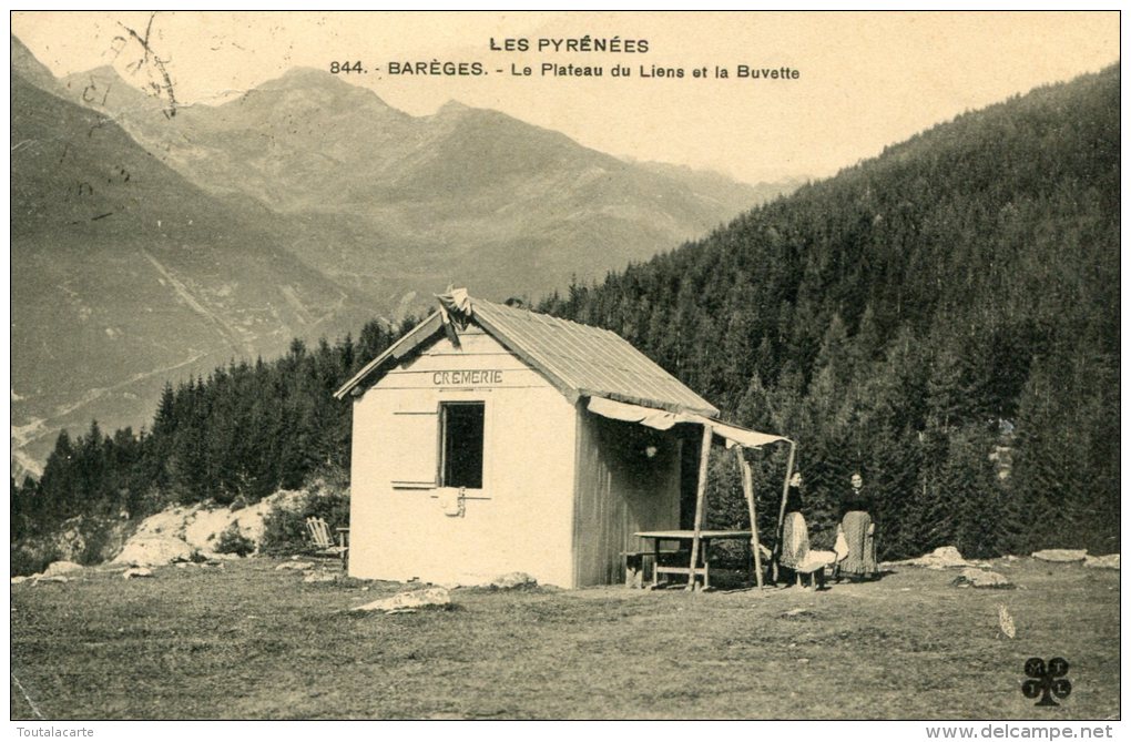 CPA 65 BAREGES LE PLATEAU DU LIENS ET LA BUVETTE 1911 - Autres & Non Classés