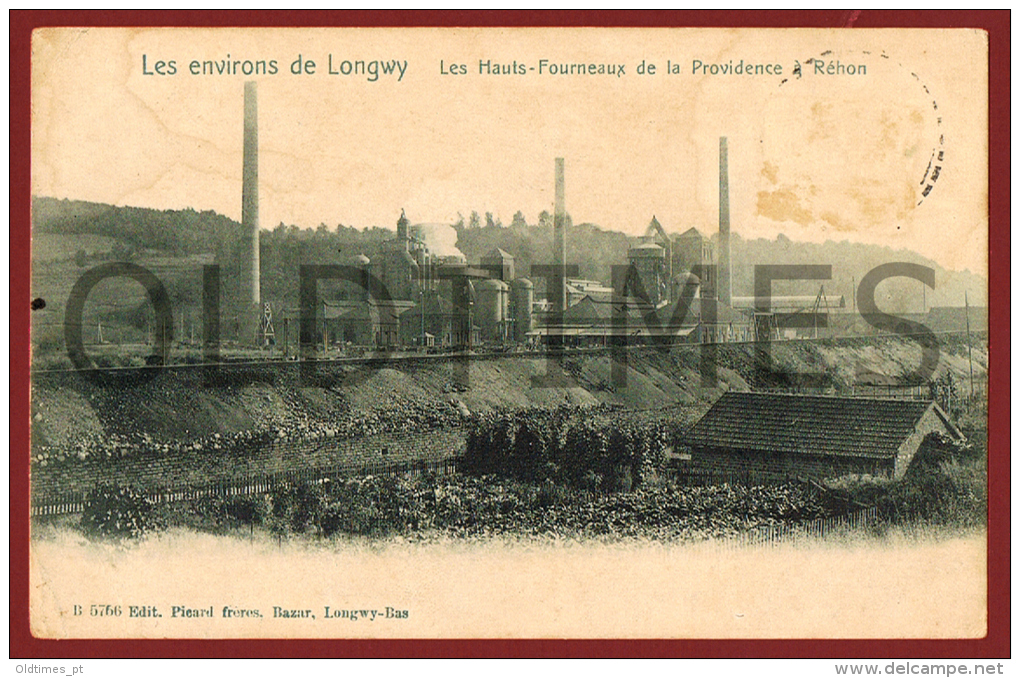 LONGWY - LES ENVIRONS - LES HAUTES - FOURNEAUX DE LA PROVIDENCE A REHON - 1905 PC - Briey