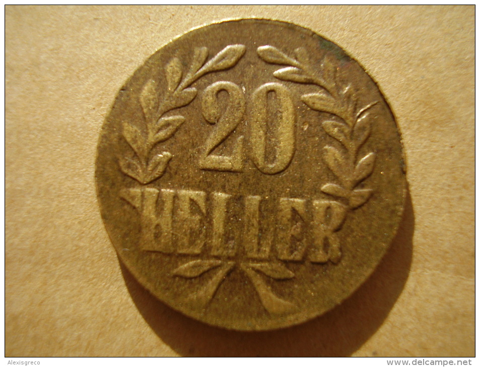 DOA  1916 EMERGENCY TABORA COINS 20 HELLER BRASS TYPE B - B . - Afrique Orientale Allemande