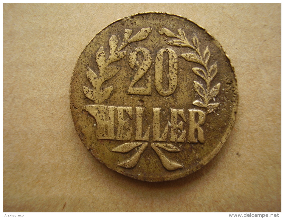 DOA  1916 EMERGENCY TABORA COINS 20 HELLER BRASS TYPE B - B . - Afrique Orientale Allemande