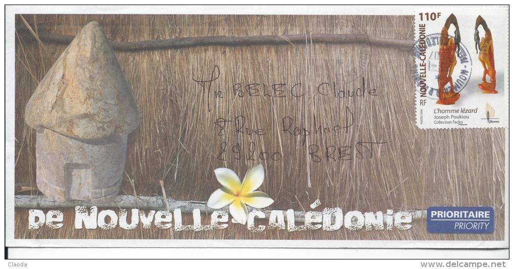 13203 - LETTRE DE NOUVELLE CALEDONIE ( TP L'HOMME LEZARD ) 2007 - Storia Postale