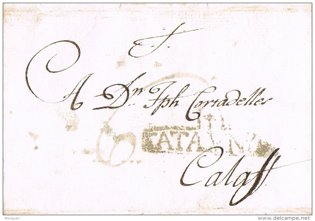 5562. Carta Entera Pre Filatelica ISONA (Lerida) 1801 - ...-1850 Préphilatélie