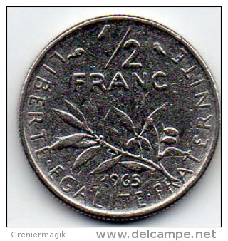 France - 50 Centimes 1965 Variété "écriture Fine" - TTB - (Semeuse - Roty) - 1/2 Franc - Variétés Et Curiosités