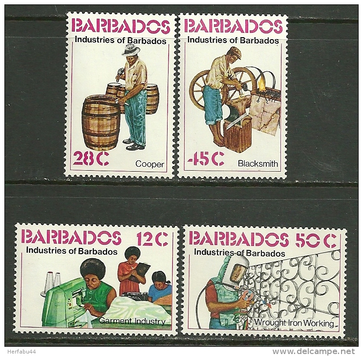 Barbados    "Industries "    Set     SC# 483-86   MNH** - Barbades (1966-...)