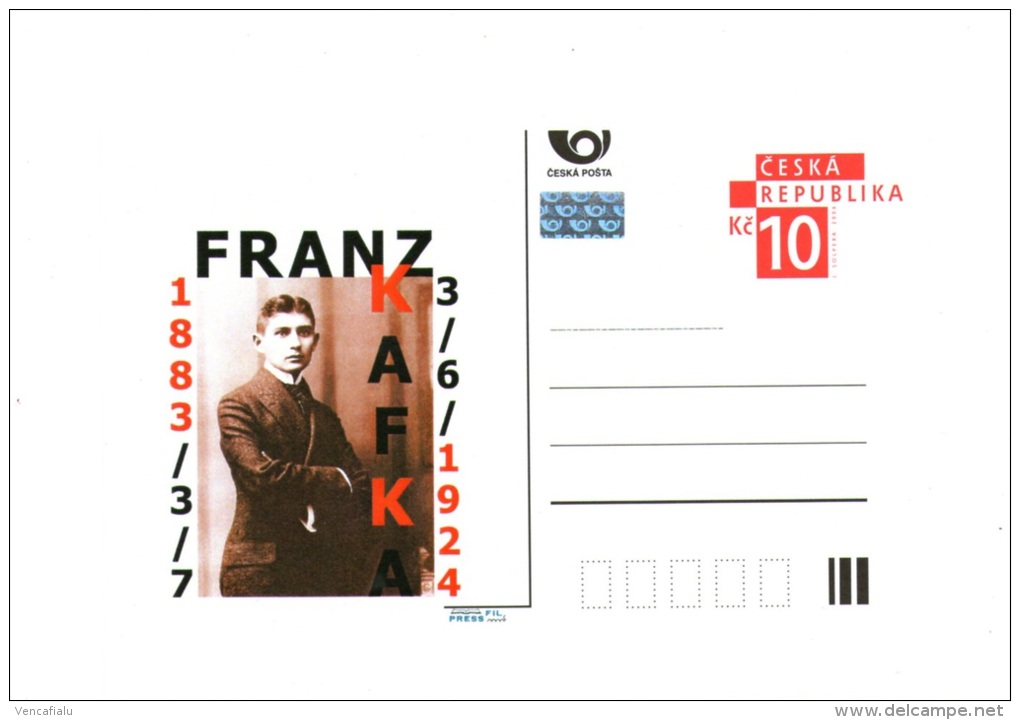 Czech Republic  - Franz Kafka,  Special Postal Stationery, MNH - Postkaarten