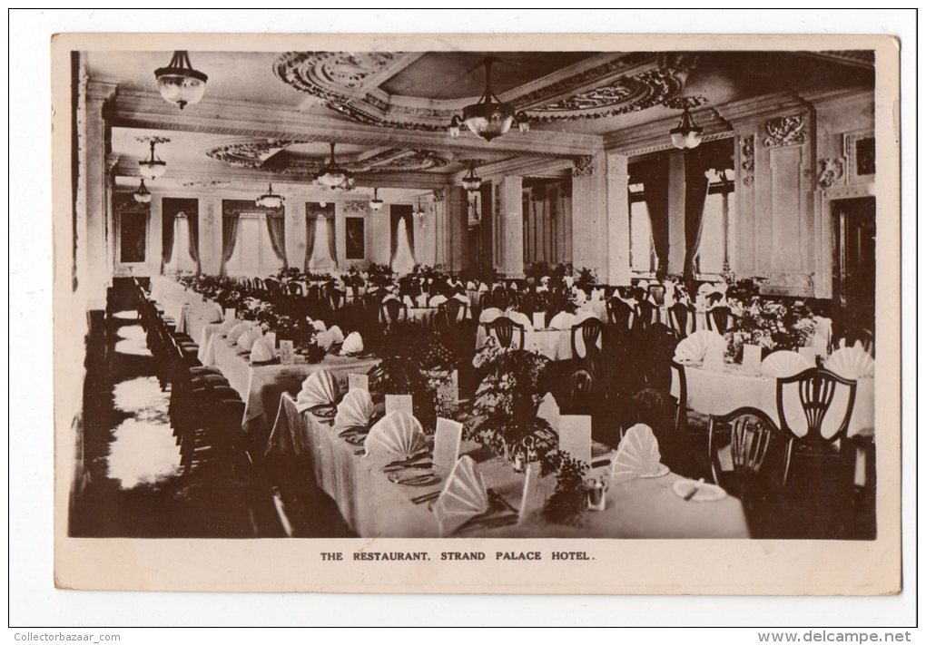 The Restaurant Stran Palace Hotel Real Photo Vintage Original Postcard Cpa Ak (W3_2935) - Hotels & Restaurants