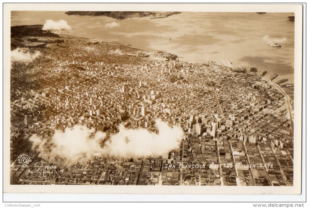 San Francisco Air View Real Photo Vintage Original Postcard Cpa Ak (W3_2938) - San Francisco