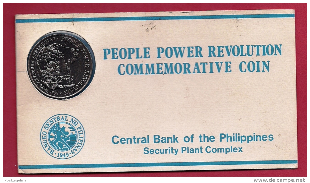 PHILIPPINES 1986 Nicely Used  Commemerative Coin People Power Revolution C1428 - Philippines