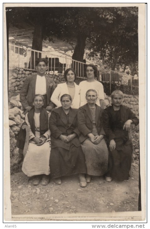 Real Photo Postcard Group Of Women &amp; Young Man, Family Portrait(?), Armenia Written In Pencil On Back - Armenia