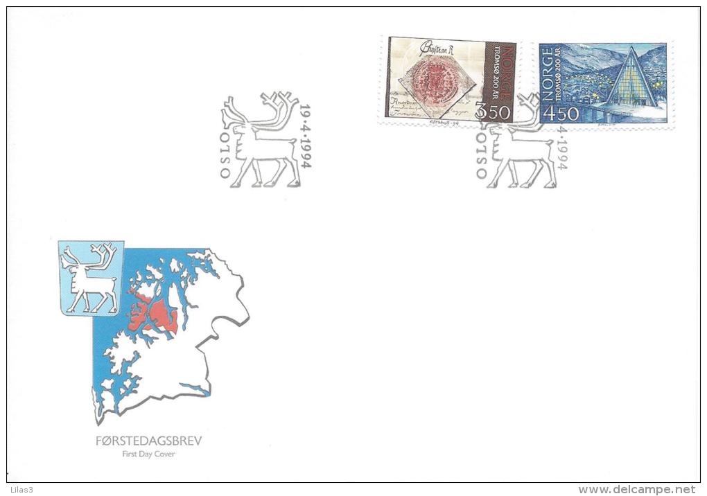 Oslo 19/4/1994 Bicentenaire De La Ville De Tromso. Renne - FDC