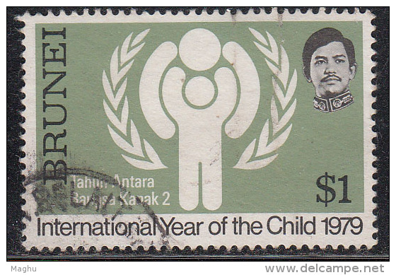 Brunei 1979 Used International Year Of Child, IYC, Smiling Children, Emblem - Brunei (...-1984)