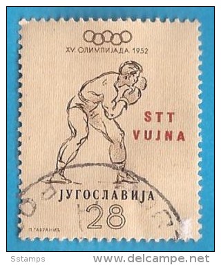 1952 SPORT OLYMPISCHE SPIELEN HELSINKI  BOXEN JUGOSLAVIJA ITALIJA TRIESTE B USED - Usados