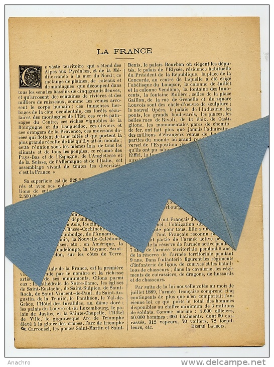 UNIFORMES MILITAIRES La FRANCE 1889 Couverture Protège Cahier Coll.CH. D. PARIS - Copertine Di Libri