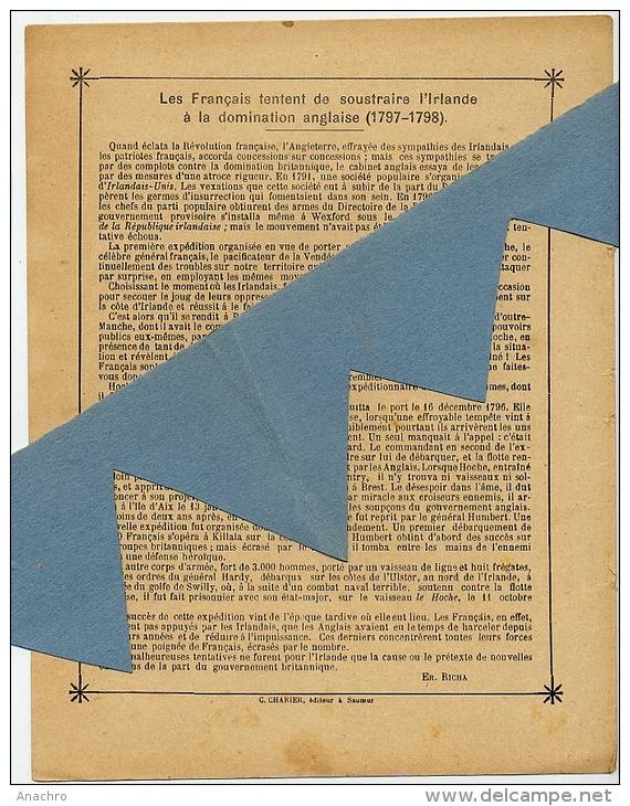 MILITAIRE La FRANCE Libératrice Des Peuples 1797 L' IRLANDE Sous Domination ANGLAISE BRITANNIQUE / Coll. CHARIER - Protège-cahiers